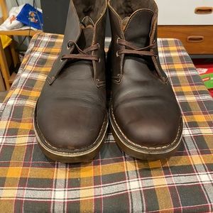 Clark’s desert boots in brown, size 12.